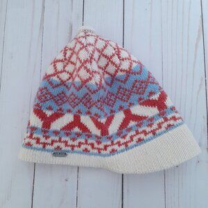 Pistil Women's Mariko Lambswool Blend Knit Beanie Hat Cream Pink Blue